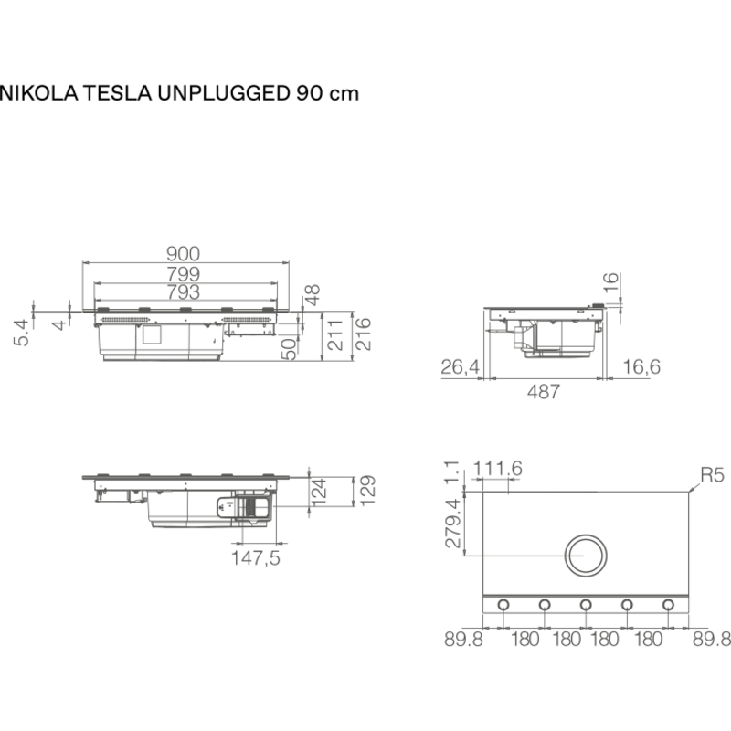 Elica NIKOLATESLA UNPLUGGED EVO BL/A/90-PRF0196324