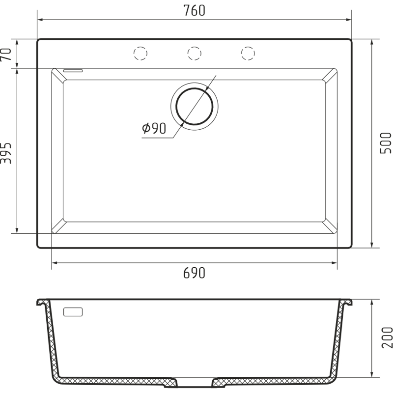 Rivelato ZN-7650 Grigio puro