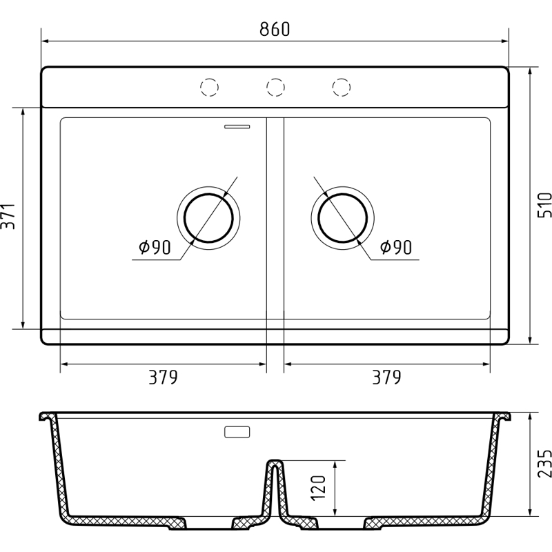 Rivelato FN-8638-2 Nero opaco